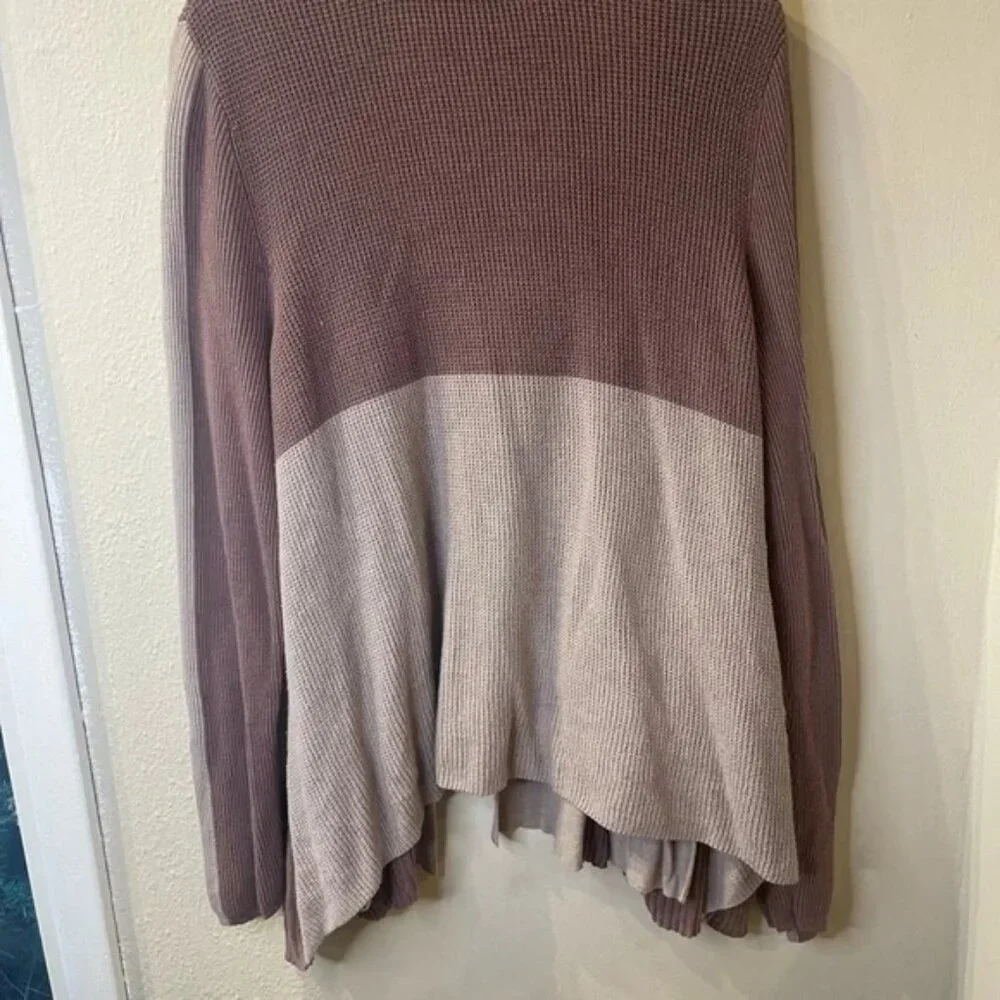 LOGO Lori Goldstein Color Block Cardigan Sweater Size XL